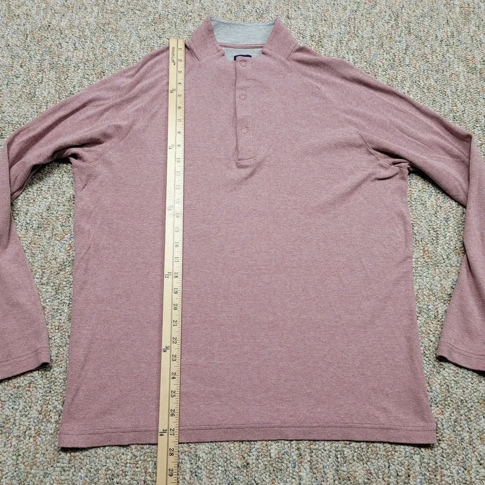 johnnie-O Henley Pullover Mens Large Malibu Red Long Sleeve Mock Neck JMKO2390